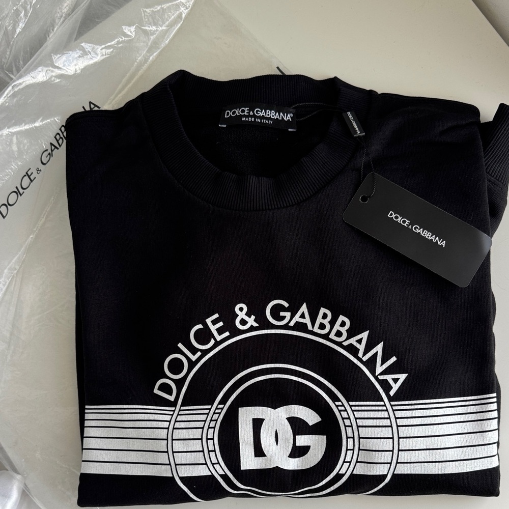 Dolce & Gabbana Black and White Crewneck Sweater
